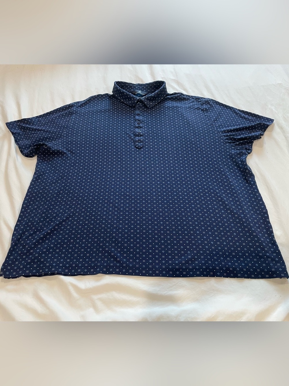 Hart Schaffner Marx Navy Polo with Micro Dot Print